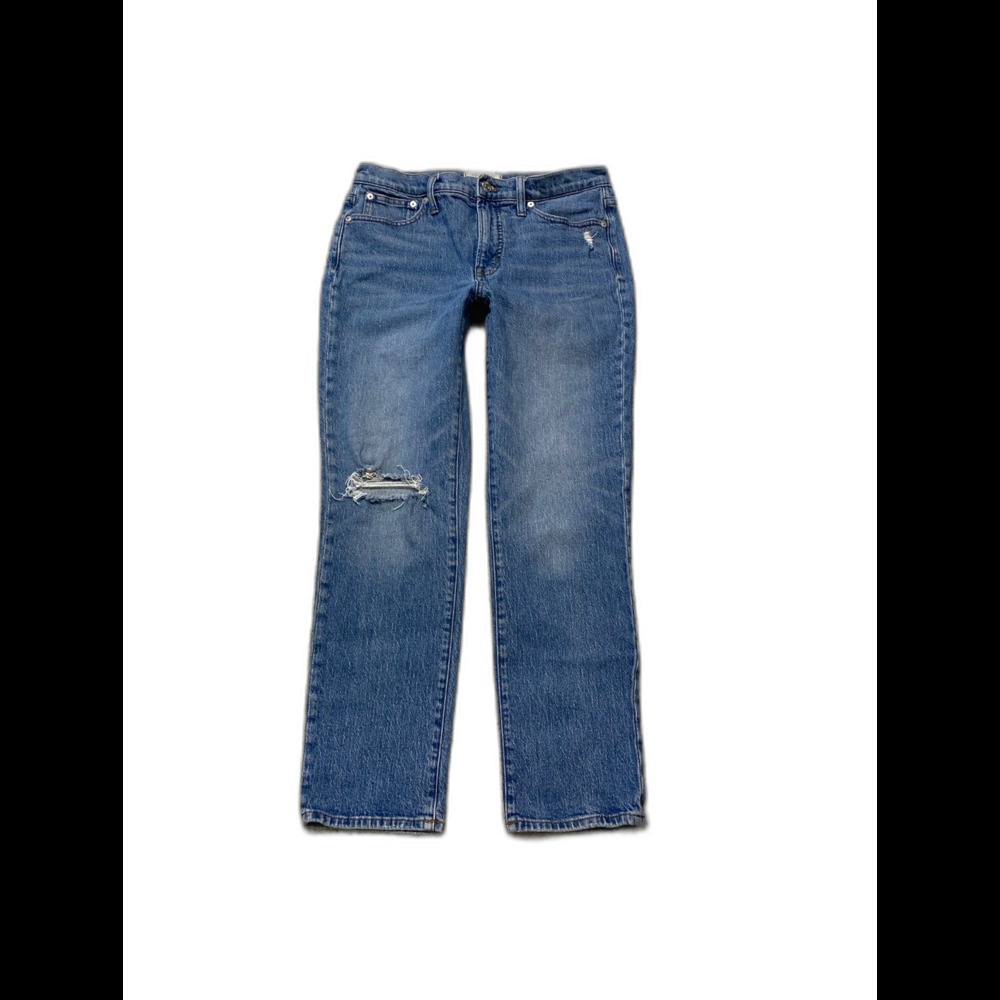 Madewell Midrise Perfect Vintage Jean Distressed Straight Leg Size 28